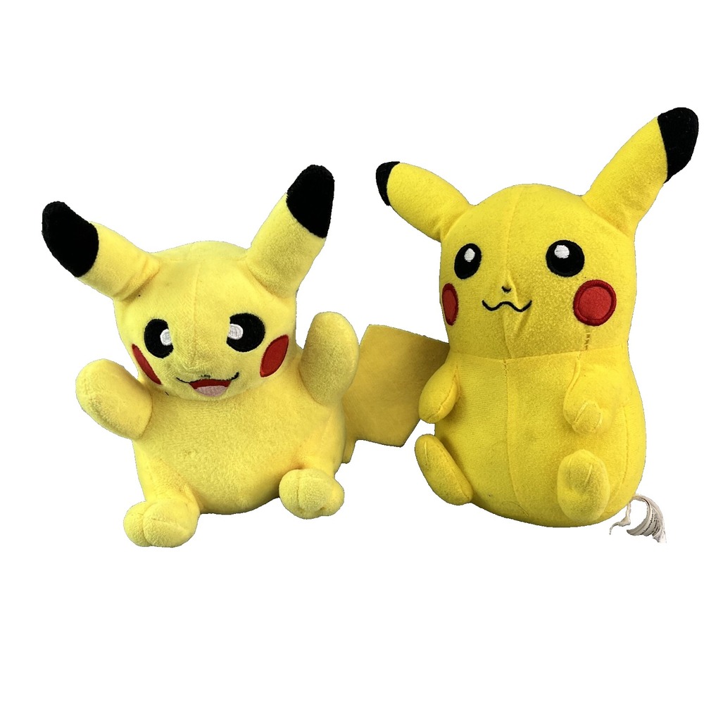 Pokemon Pikachu Plushies LOT (2) Small Yellow Japanese Anime Toy Kids 90's Retro